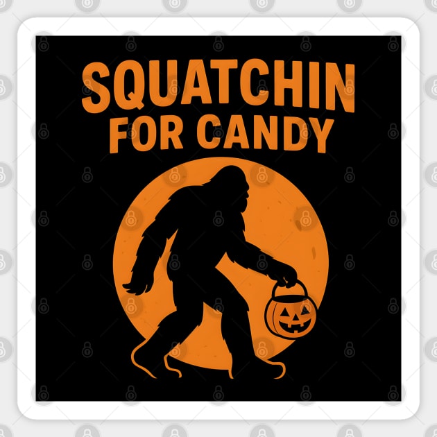 Squatchin for Candy Funny Bigfoot Halloween Artwork Sticker by MakerMind8.2